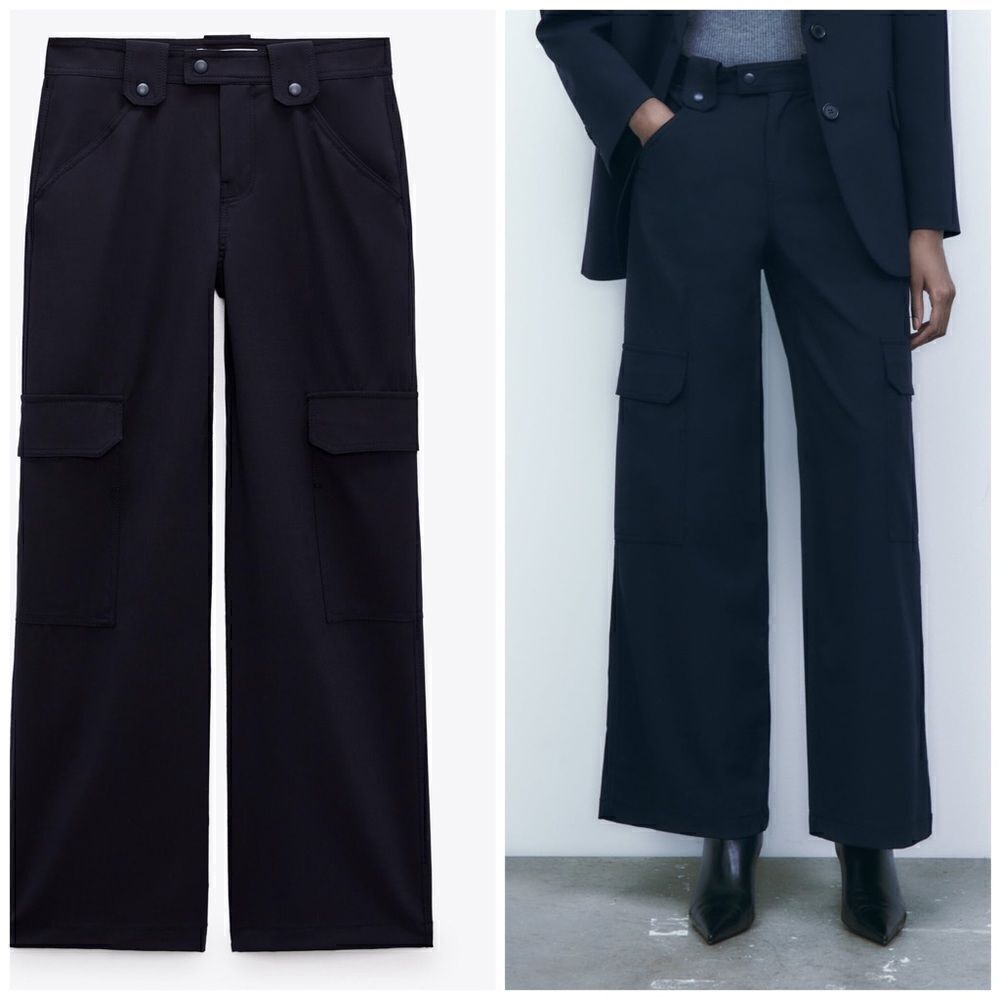 Zara The Minimal Cargo Pants Wool Blend